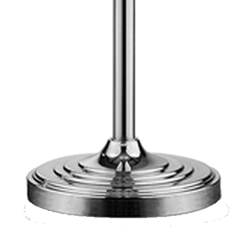 Twisted Crystal Accent Floor Lamp with Dual Fabric Shade, Clear-Benzara