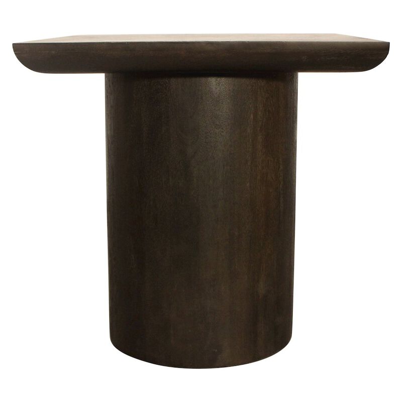 Alex Hamilton Sullivan 24 Solid Wood Square Top End Table in Dark Brown Finish