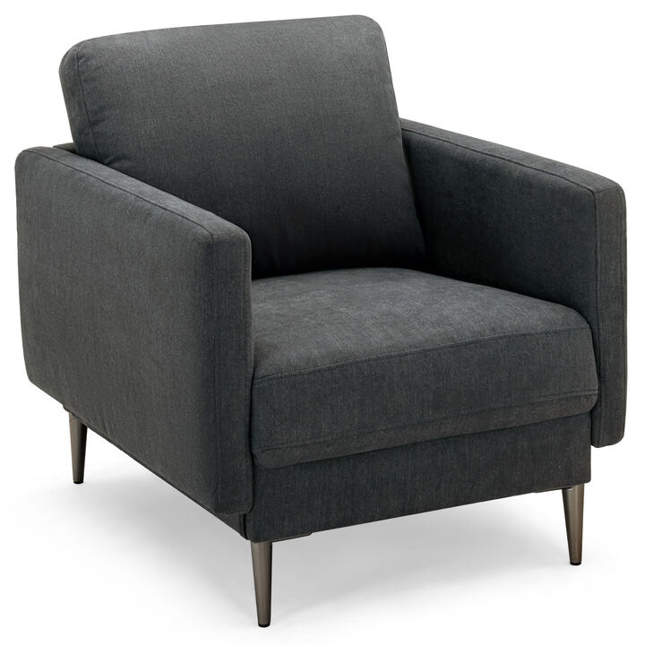 Costway Modern Upholstered Accent Chair Single Sofa Armchair Living Room Funiture