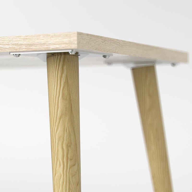 Tvilum Diana 2 Drawer, 3 Shelf Desk, White/Oak Structure