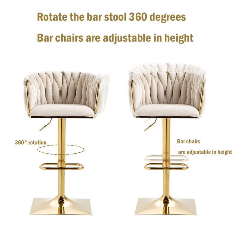 Vintage Bar Stools With Back And Footrest Counter Height Dining Chairs