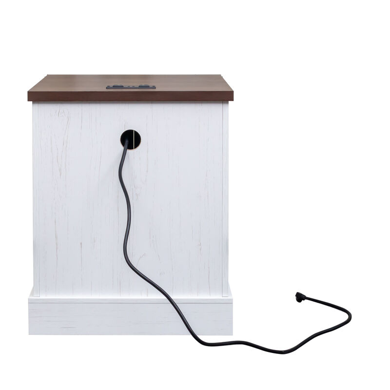 Merax Versatile Side Table End Table with Charging Statio