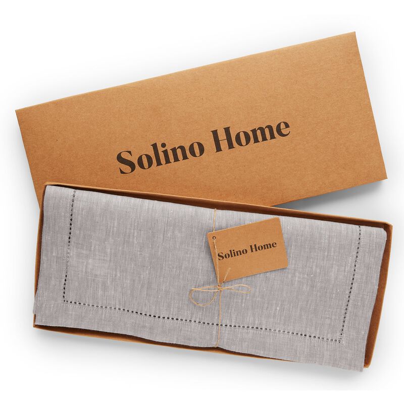 Solino Home 100% Pure Linen Table Runner 14 x 108 Inch | Milan