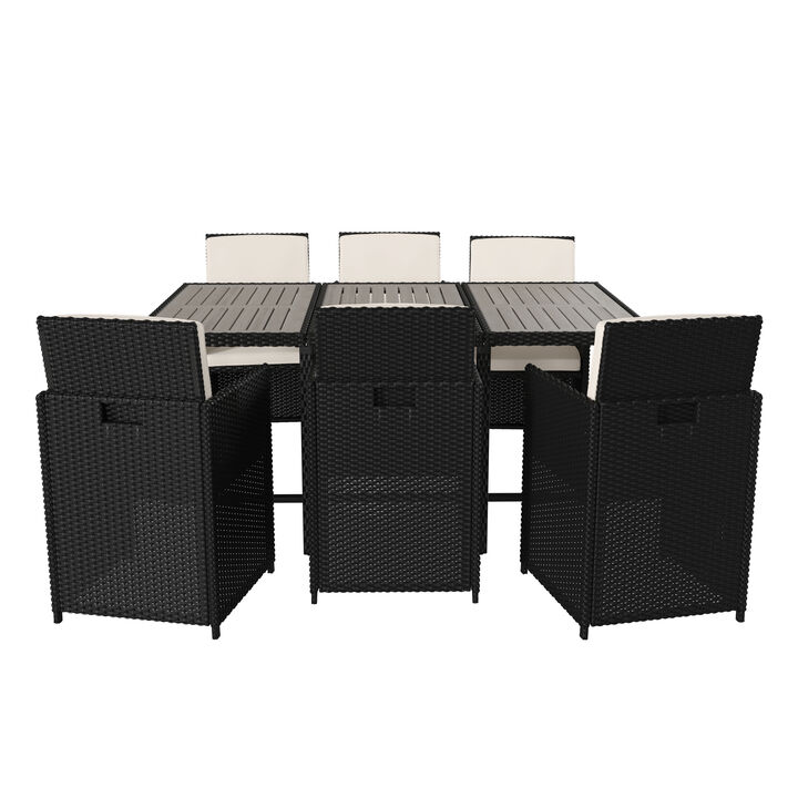 7 PC Gray/Black Patio Set