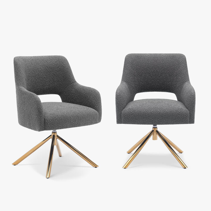 WestinTrends Mid-Century Modern Wide Boucle Swivel Accent Arm Chair