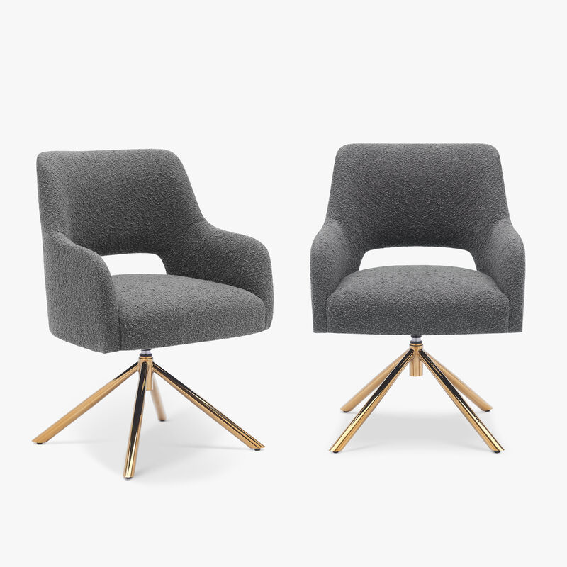 WestinTrends Mid-Century Modern Wide Boucle Swivel Accent Arm Chair