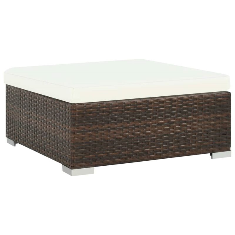 vidaXL 6 Piece Garden Lounge Set with Cushions Poly Rattan Brown