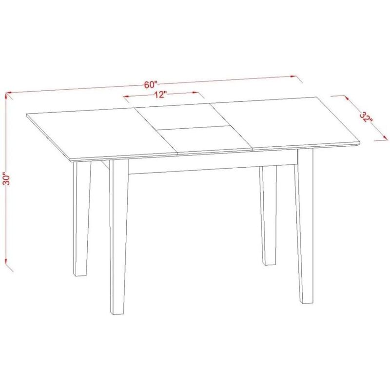 3 Piece Kitchen Set Consists of a Rectangle Dining Table with Butterfly Leaf