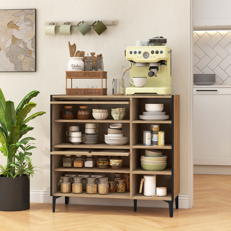 Shoe Rack Organizer with Flip-up See-through Doors and Adjustable Shelves