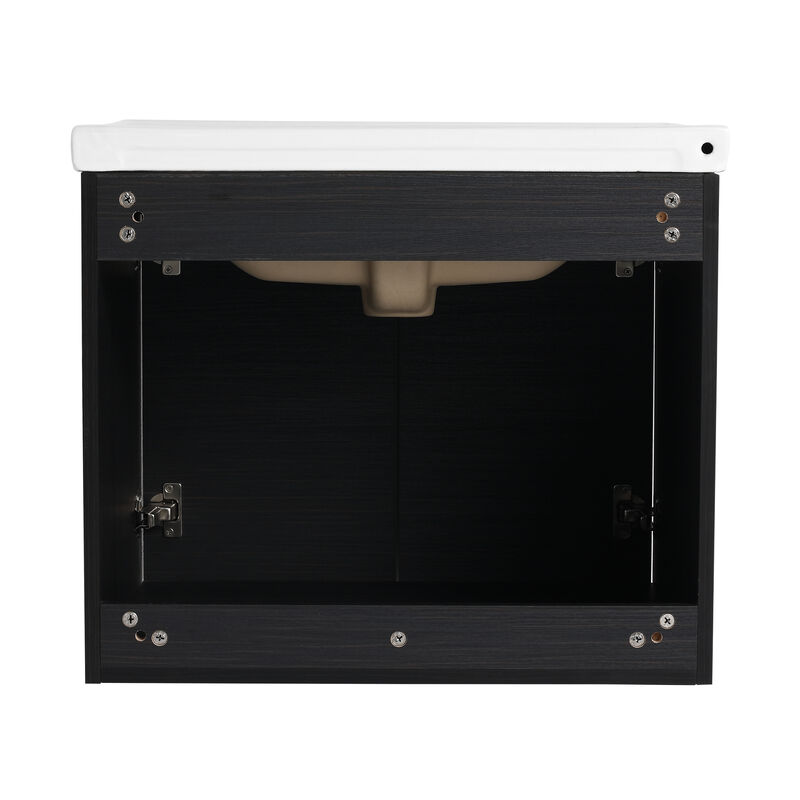 Gewnee 24 Inch Bathroom Vanity with Soft Close Doors and Integrated Sink