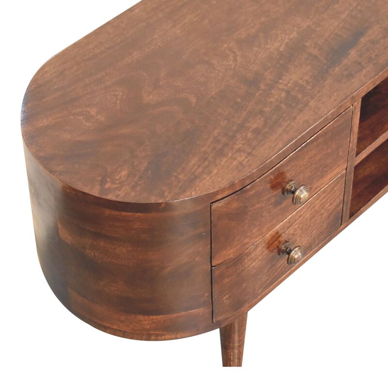 Artisan Furniture Solid Wood California Walnut Rounded Entertainment Unit