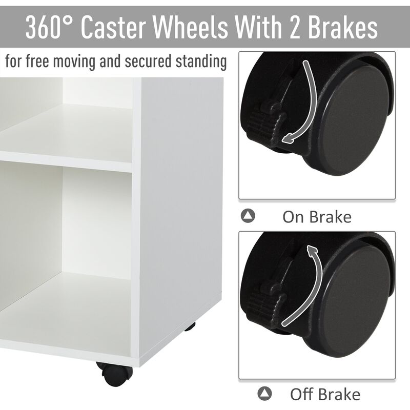 White Office Assistant: Multipurpose File Cabinet/Printer Stand