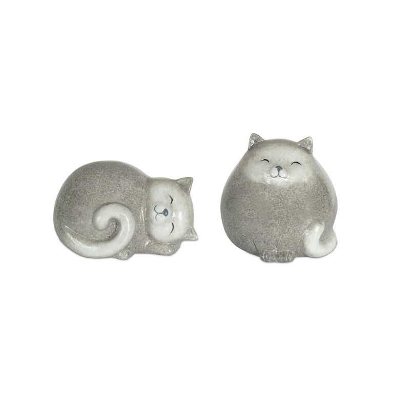 Decorative Terracotta Cats Set of 4 for Tabletop or Shelf Accent