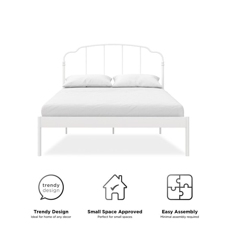 Camie Metal Bed, Full, White