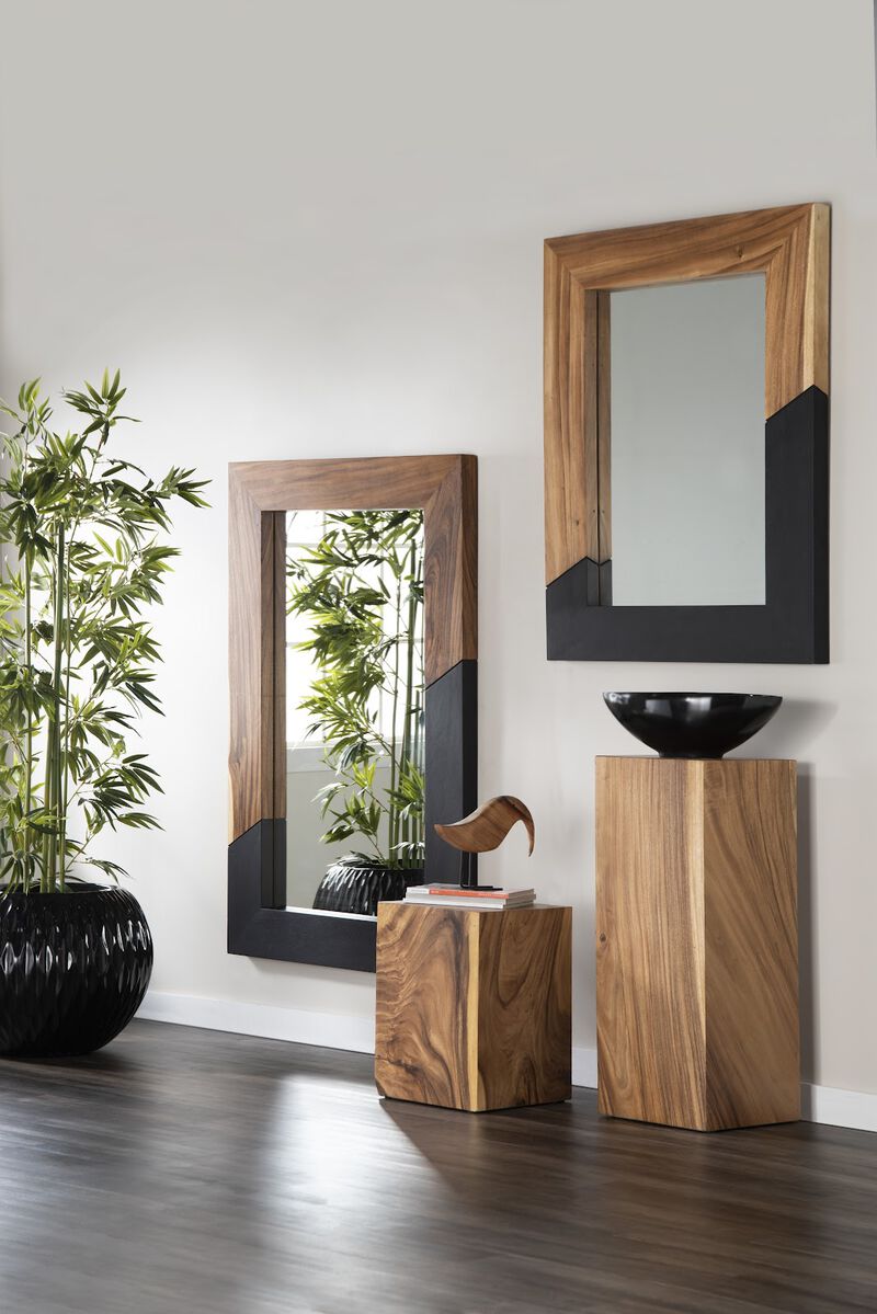 Geometry Wood Small Mirror