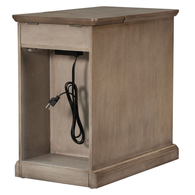 Merax Classic Multifunctional End Table with USB Ports
