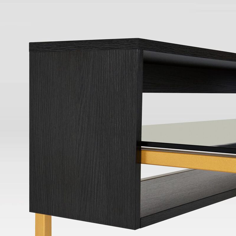 Techni Mobili Home Office Writing Desk wih riser, Gold