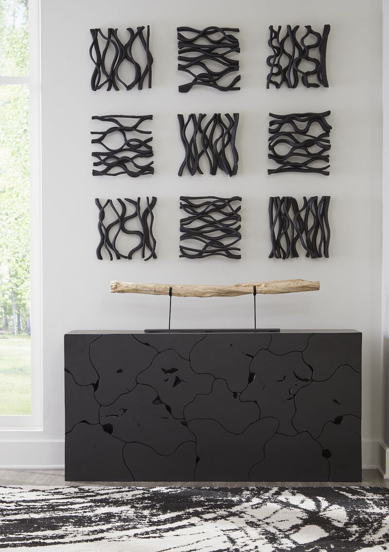 Teak Slice Console Table