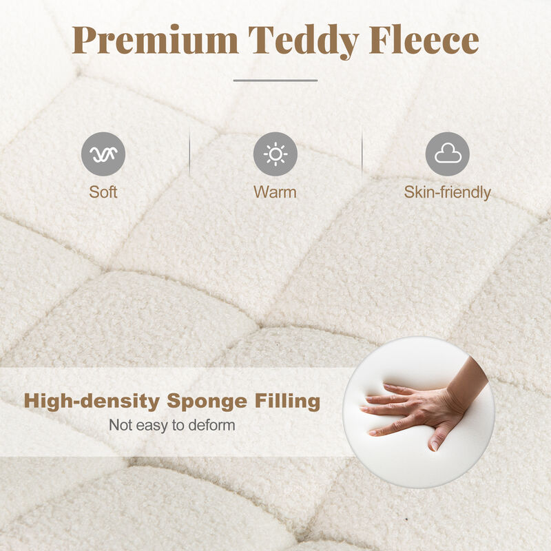Teddy Fleece Armless Office Chair Makeup Vanity Chair