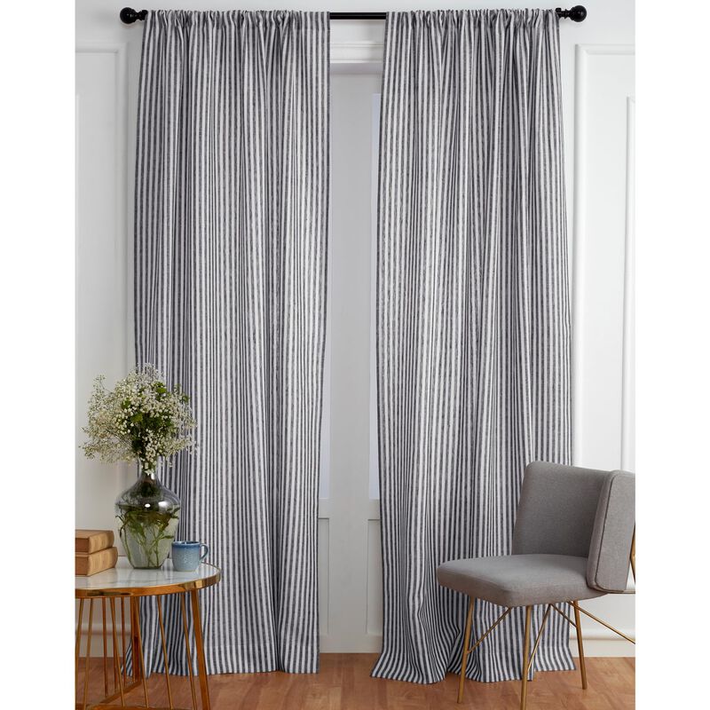 Solino Home 100% Pure Linen Amalfi Stripe Curtain