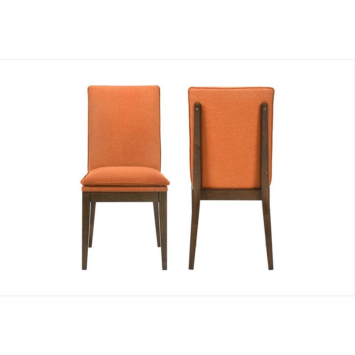 New Classic Furniture Maggie Dining Chair W/Terra Cotta Cushion-Walnut