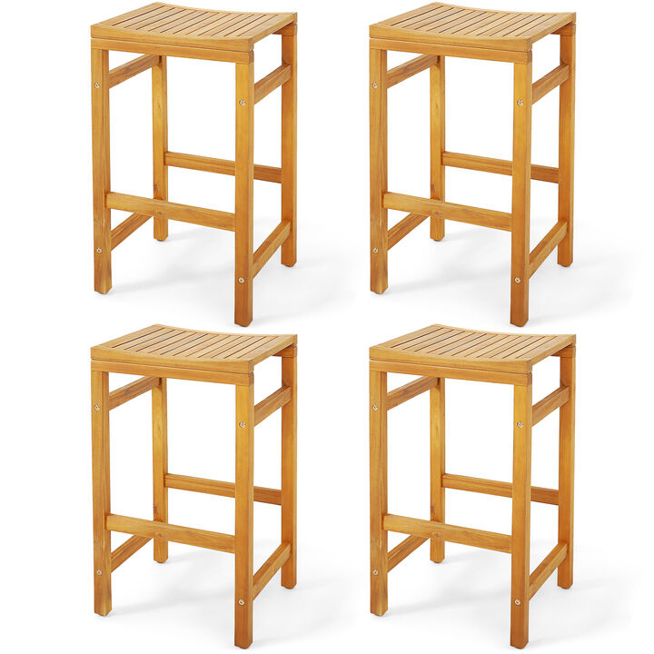 30-Inch Height Bar Chair with Saddle Shaped Seat and Sturdy Footrest