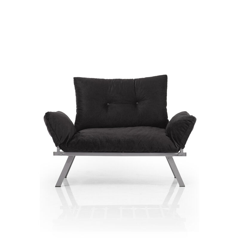 Alora Metal Legs Futon Loveseat