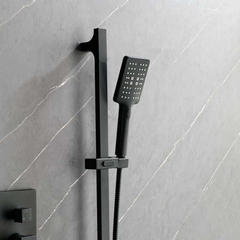 Luxury Shower Systems Wall-Mounted Rainfall Shower Head & Handheld Combo for Modern Bathrooms