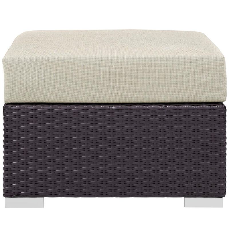 Modway Convene Outdoor Patio Fabric Square Ottoman