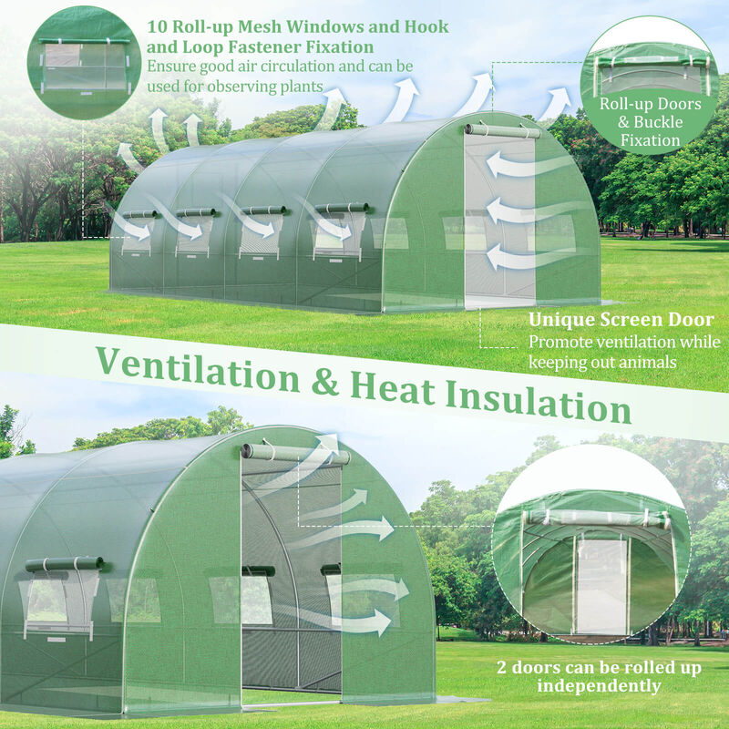 Greenhouse with  Windows and Doors for Outdoor
