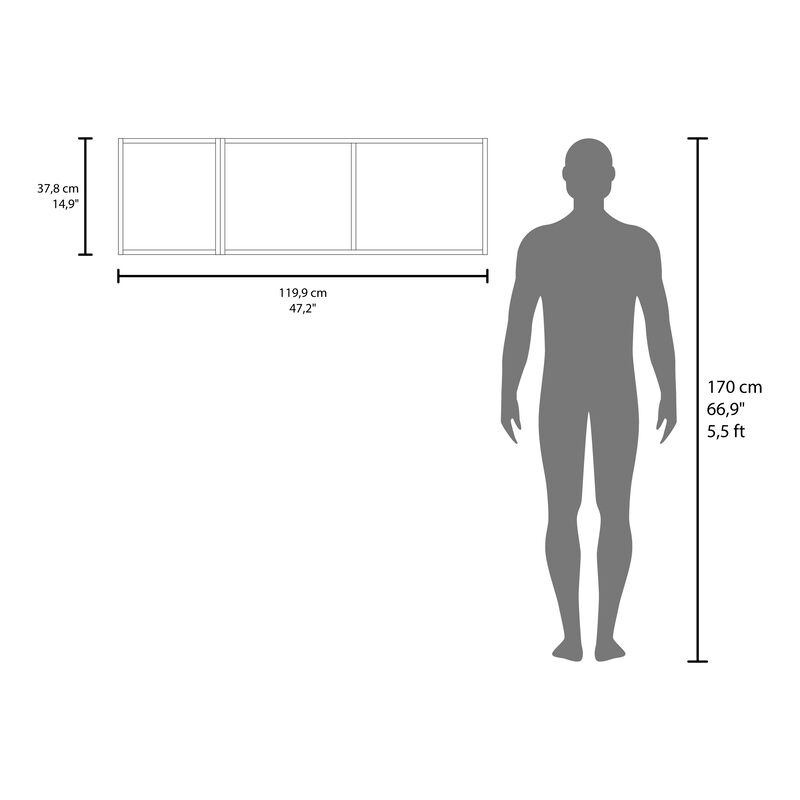 Rockwood Wall Shelf 14.9" H, with 1 Door and 3 Shelves, Smokey Gray