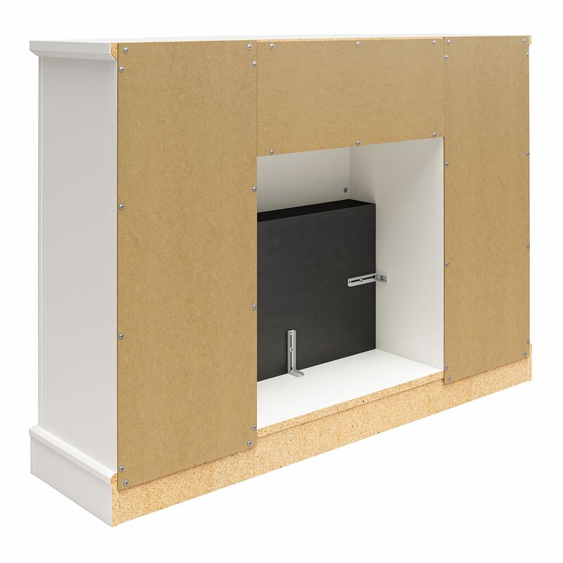 Liam Mantel With Electric Fireplace Space Heater, White