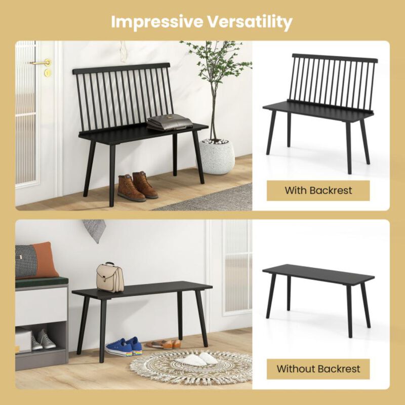 Hivvago Bench for 2 with Spindle Back for Kitchen Dining Room Hallway