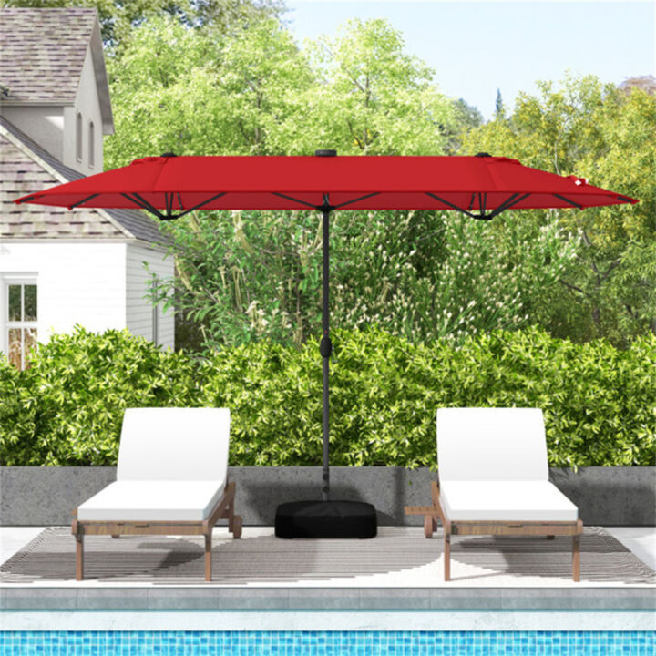 Outdoor Umbrella with LED Lights, Solar-Powered Patio Umbrella for Evening Use