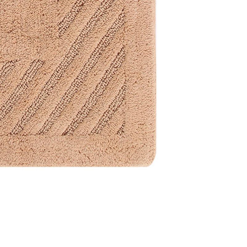 Knightsbridge Diagonal Racetrack 100% Cotton Reversible Bath Rug 20 X 30 Natural