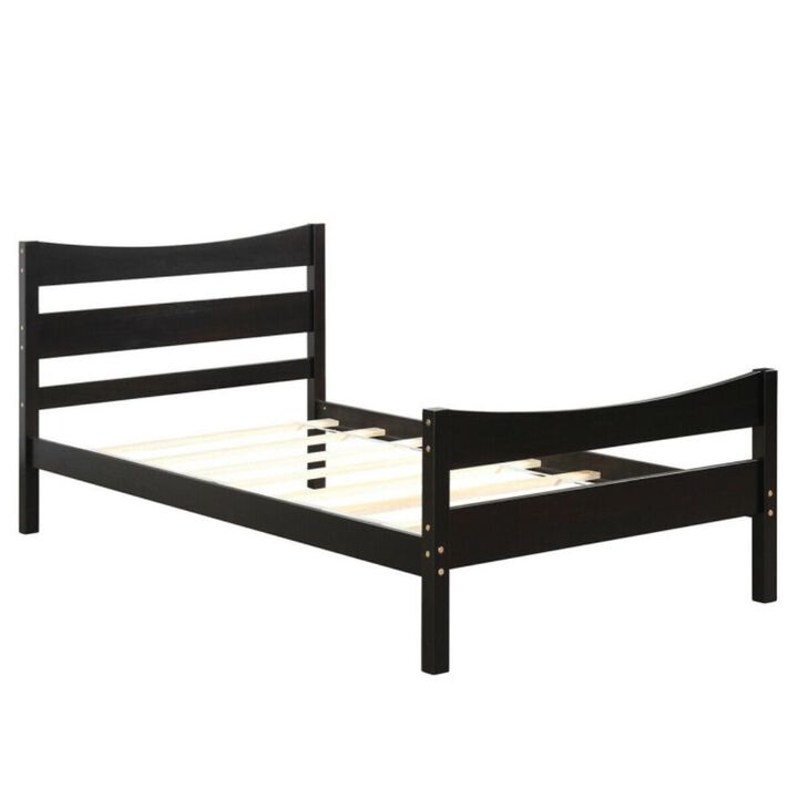 Hivvago Rustic Style Platform Bed Frame with Headboard and Footboard