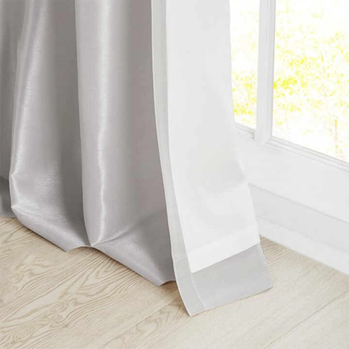 Gracie Mills Elroy Twist Tab Lined Faux Silk Window Curtain Panel - 50x108"