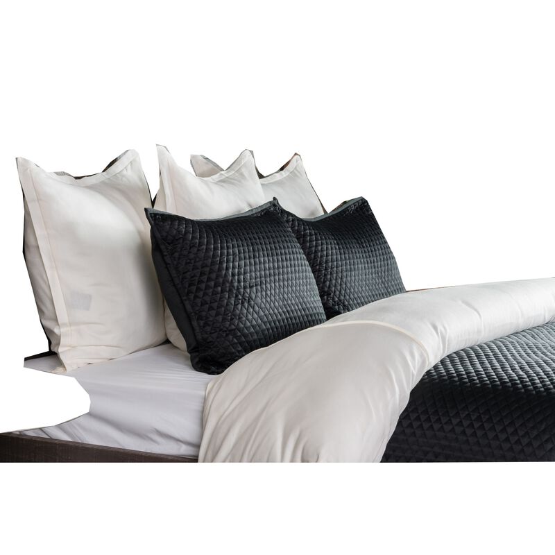 Kahn Hand Stitched Soft Sateen Quilt, Cotton Fill and Binding-Benzara