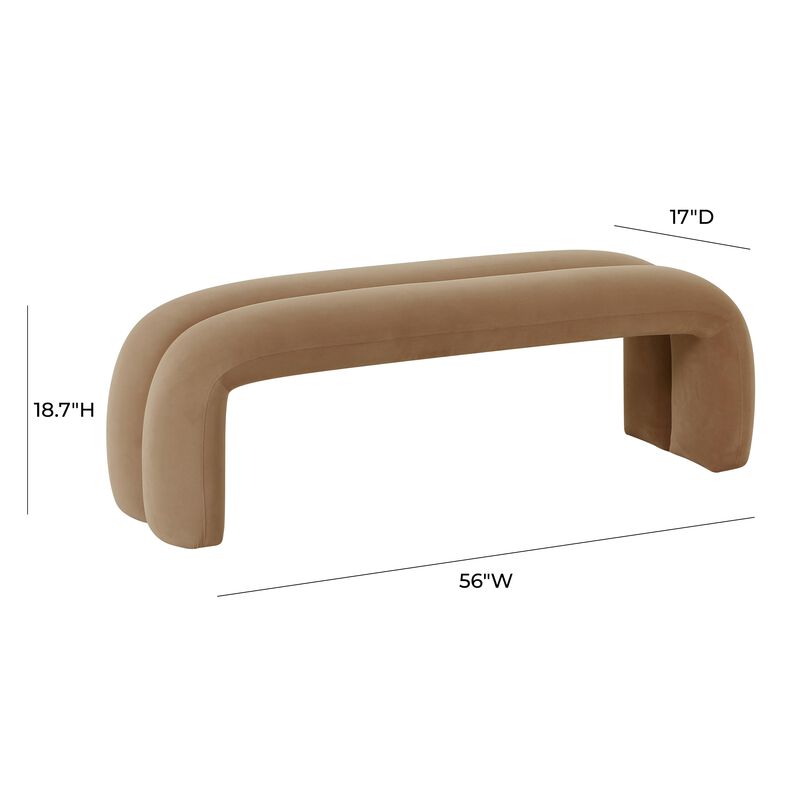 Leigh Cream Velvet Channeled Bench