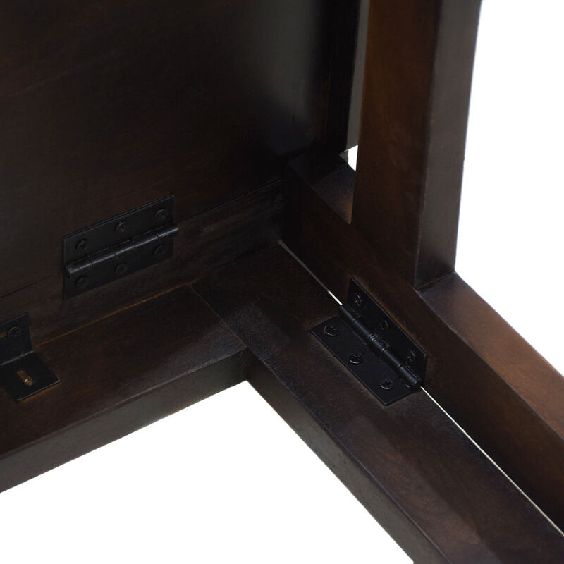 Handmade 100% Mango Wood Knock Down Dark Walnut Color Rectangular Shaped Indoor Study Table