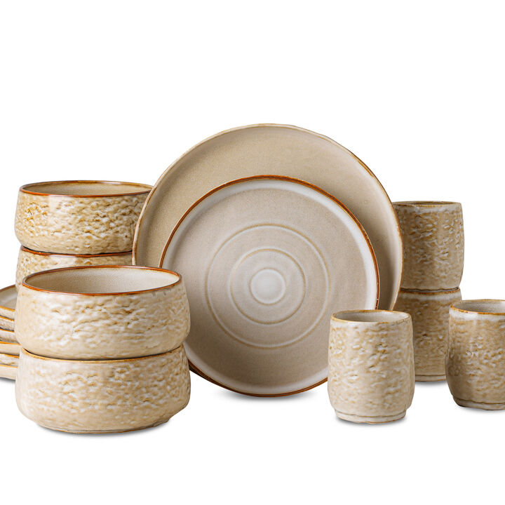 Stone by Mercer Project SHOSAI Stoneware 16 Piece Dinnerware Set