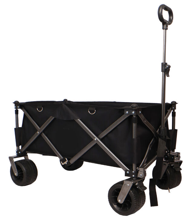 Heavy-Duty Folding Wagon with Big Wheels for Beach Camping and Garden