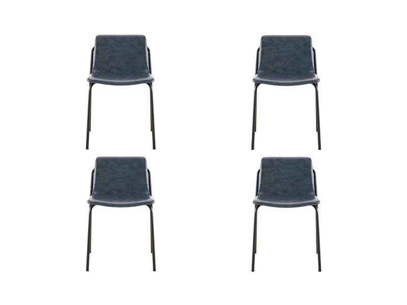 Modern PU Leather Metal Dining Chair, Set of 4