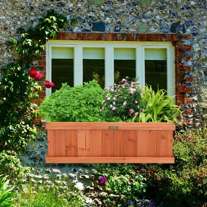 Hivvago Wooden Decorative Planter Box for Garden Yard and Window