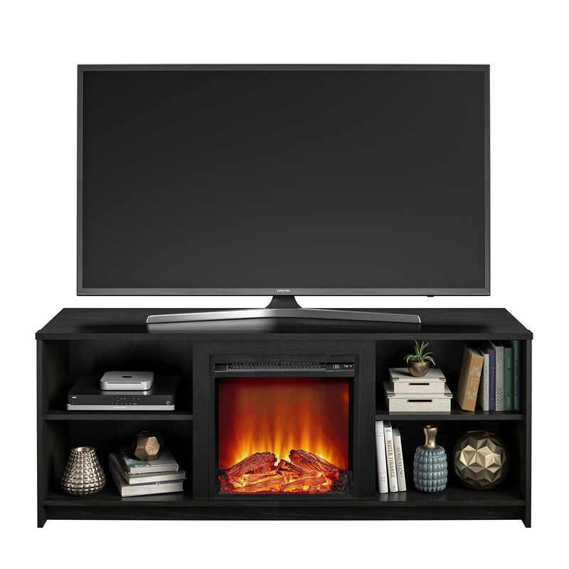 Ameriwood Home Courtland Electric Fireplace Space Heater TV Stand for TVs up to 65"