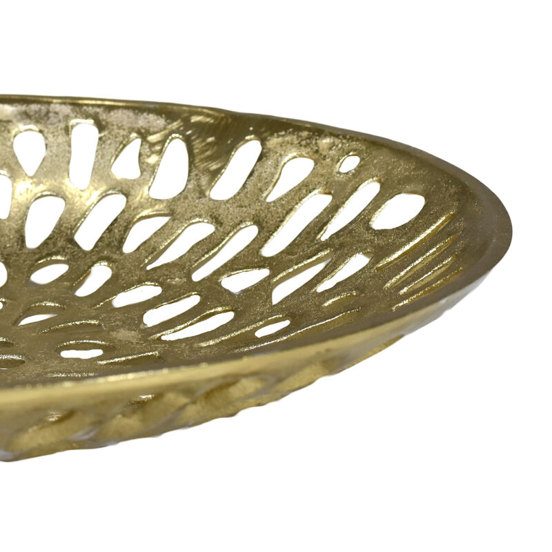 Handmade Decorative Gold Color Coated 5.51 x 5.51 x 1.37 Inches Aluminium Tray 063AB BBH Home's