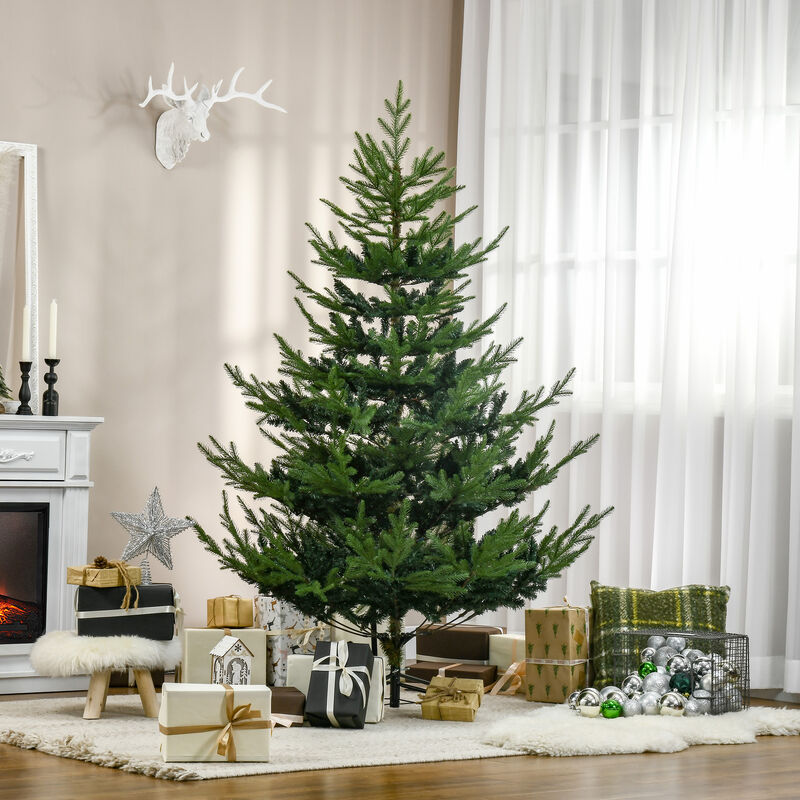 6' Artificial Christmas Tree with Realistic Branch Tips, Auto Open for Party