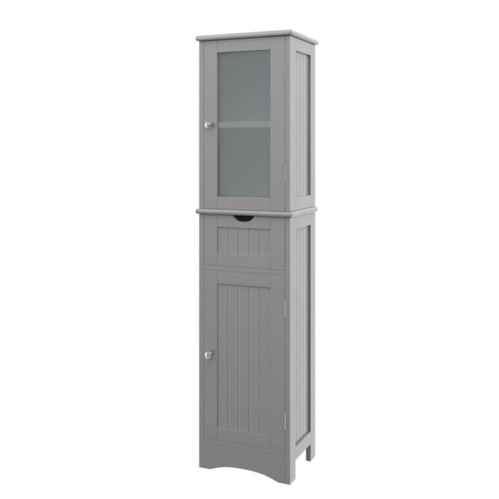 Hivvago Tall Floor Storage Cabinet with 2 Doors and 1 Drawer for Bathroom