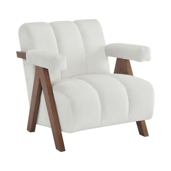 Merax Mid Century Modern Accent Chair with Solid Wood Frame