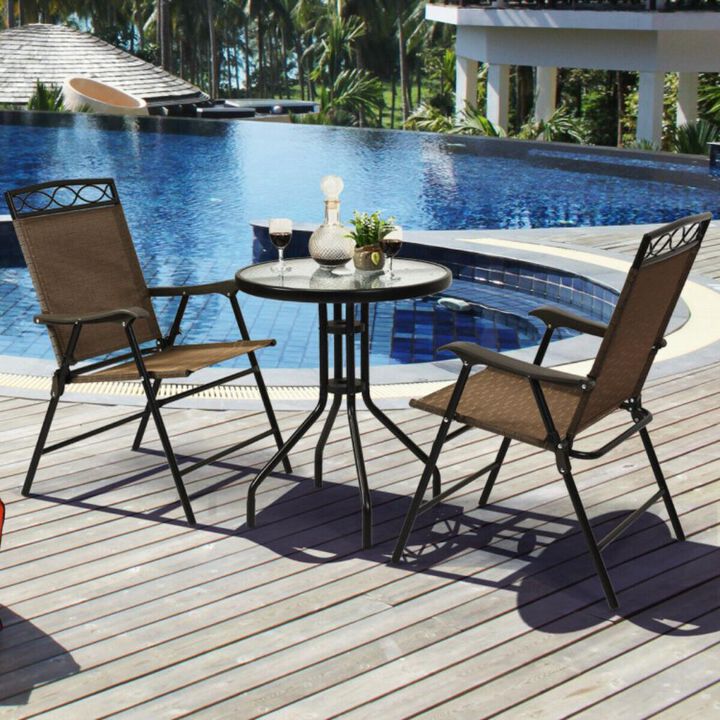 Hivvago Patio Dining Set with Patio Folding Chairs and Table